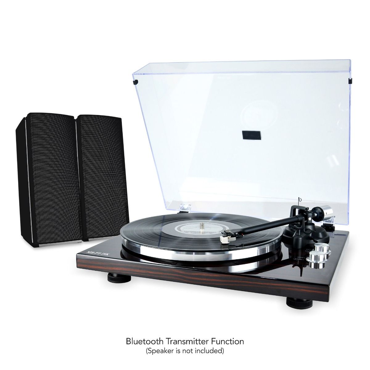 mbeat Hi-Fi Bluetooth Turntable (MMC, USB, Anti-skating, Preamplifier) - Macassar Ebony