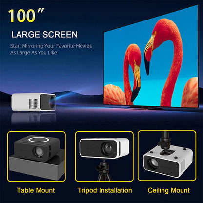 Mini Portable Smart Projector HD 1080P Android WIFI Bluetooth Home Theater NEW