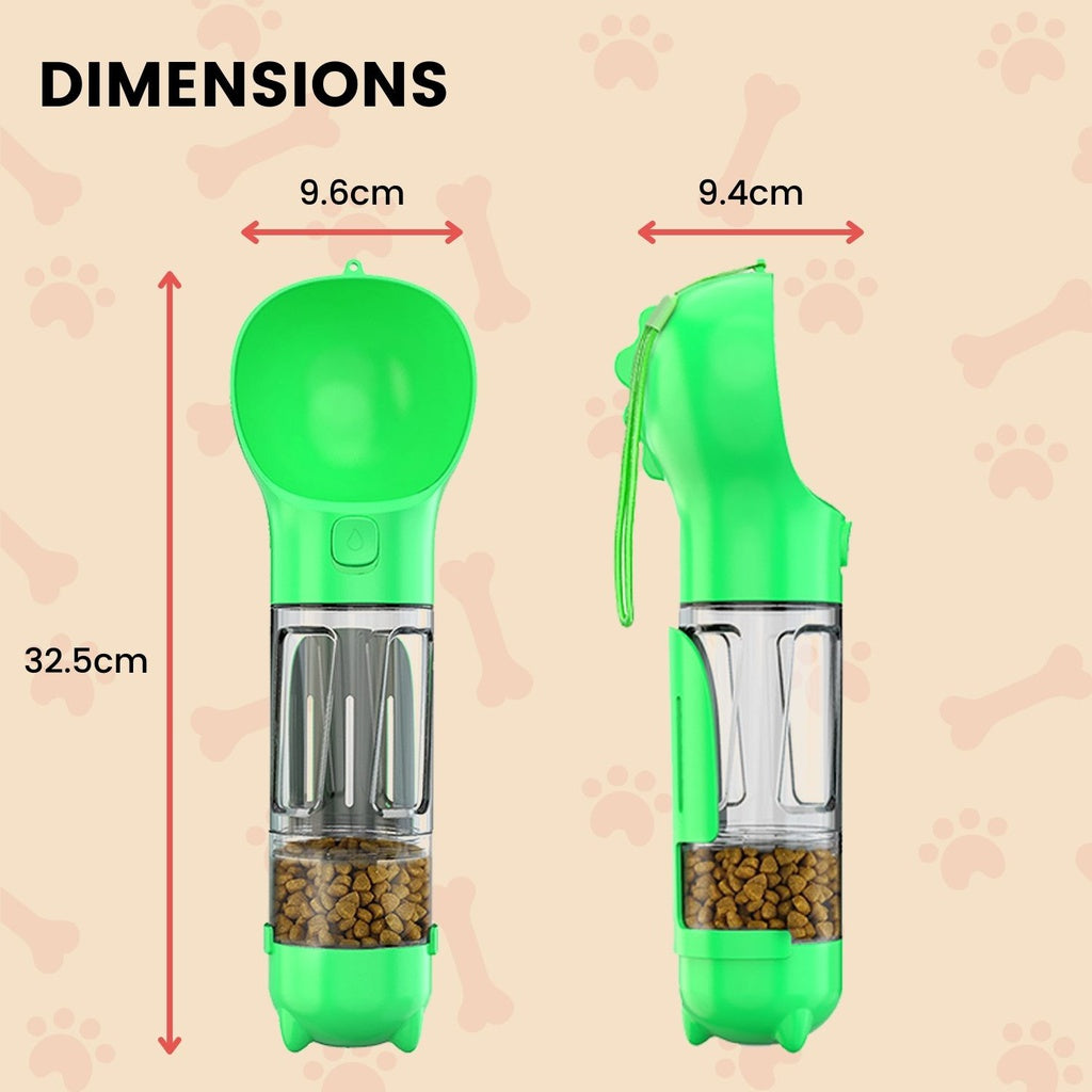 Floofi 4 in 1 pet scooper & feeder Green