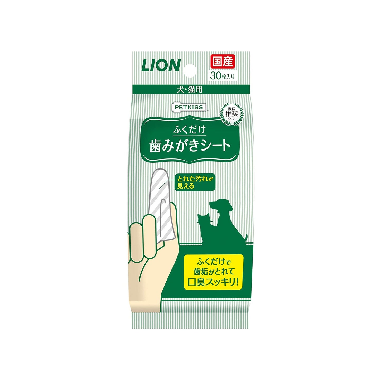 [6-PACK] Lion Japan Pet Tooth Cleaning Wipes For Dog & Cat 30pcs