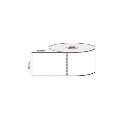 1 Roll x 400 Label Stickers 102x150mm - Direct Thermal White Shipping Labels