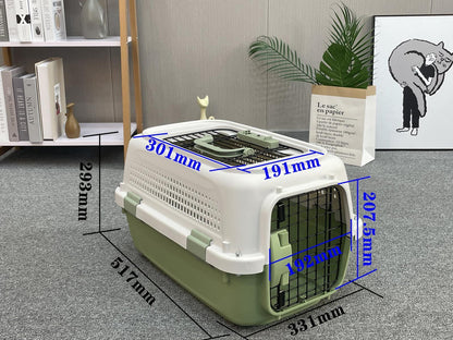 YES4PETS Small Dog Cat Rabbit Crate Pet Kitten Carrier Parrot Cage Green