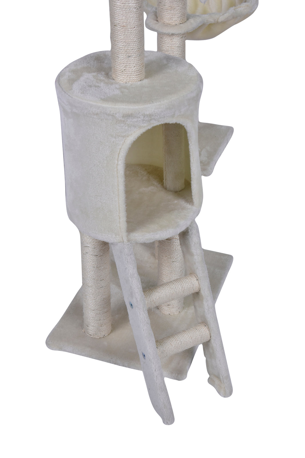 YES4PETS 138cm Cat Scratching Post Tree Post House Tower with Ladder-Beige