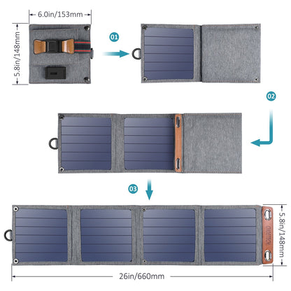 CHOETECH SC004 14W USB Foldable Solar Powered Charger