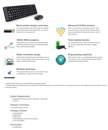 Logitech MK220 Wireless keyboard mouse (920-003235)