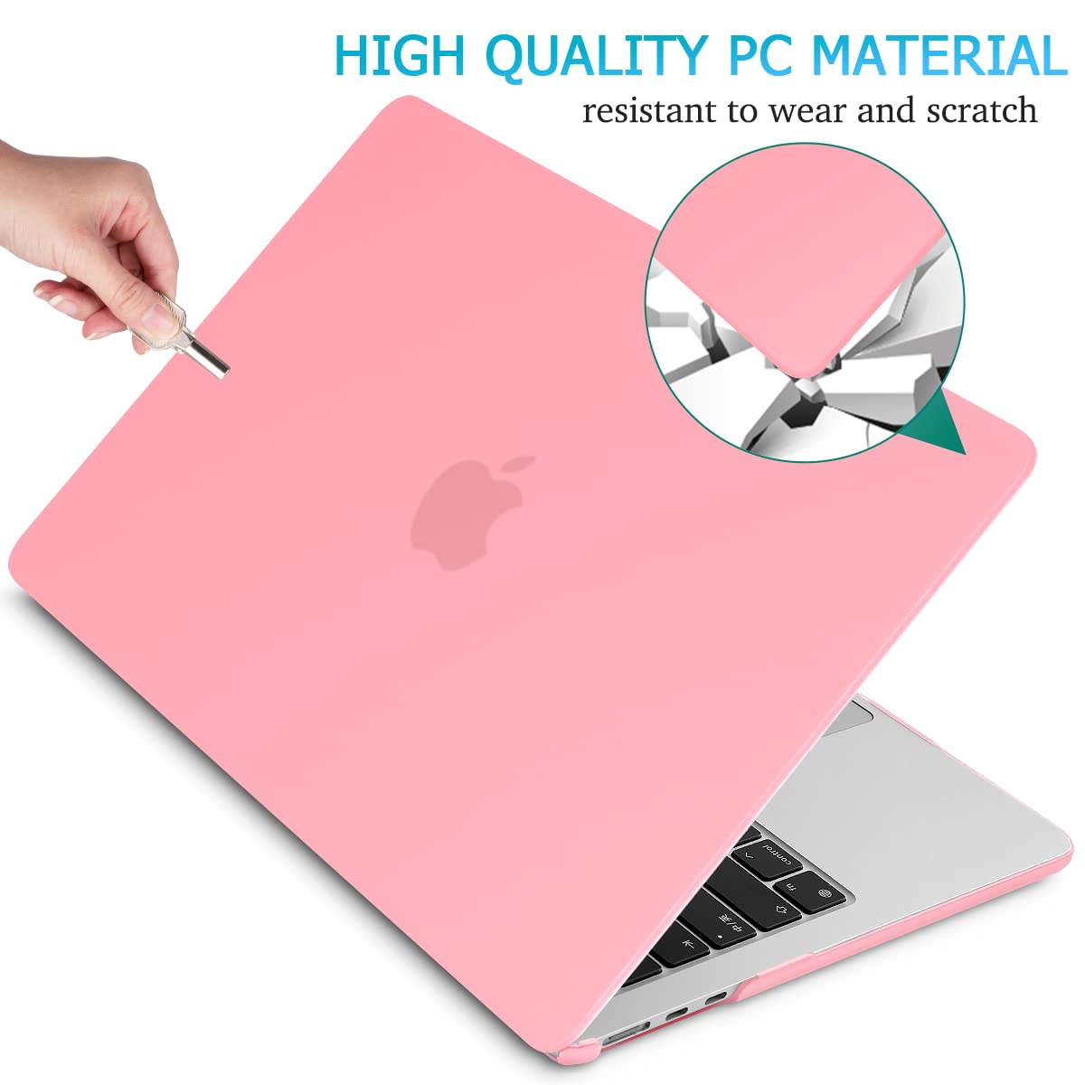 15 inch Air 2023 MacBook Air Matte Case  A2941 M2 Chip Hard Shell Case Keyboard Cover Pink