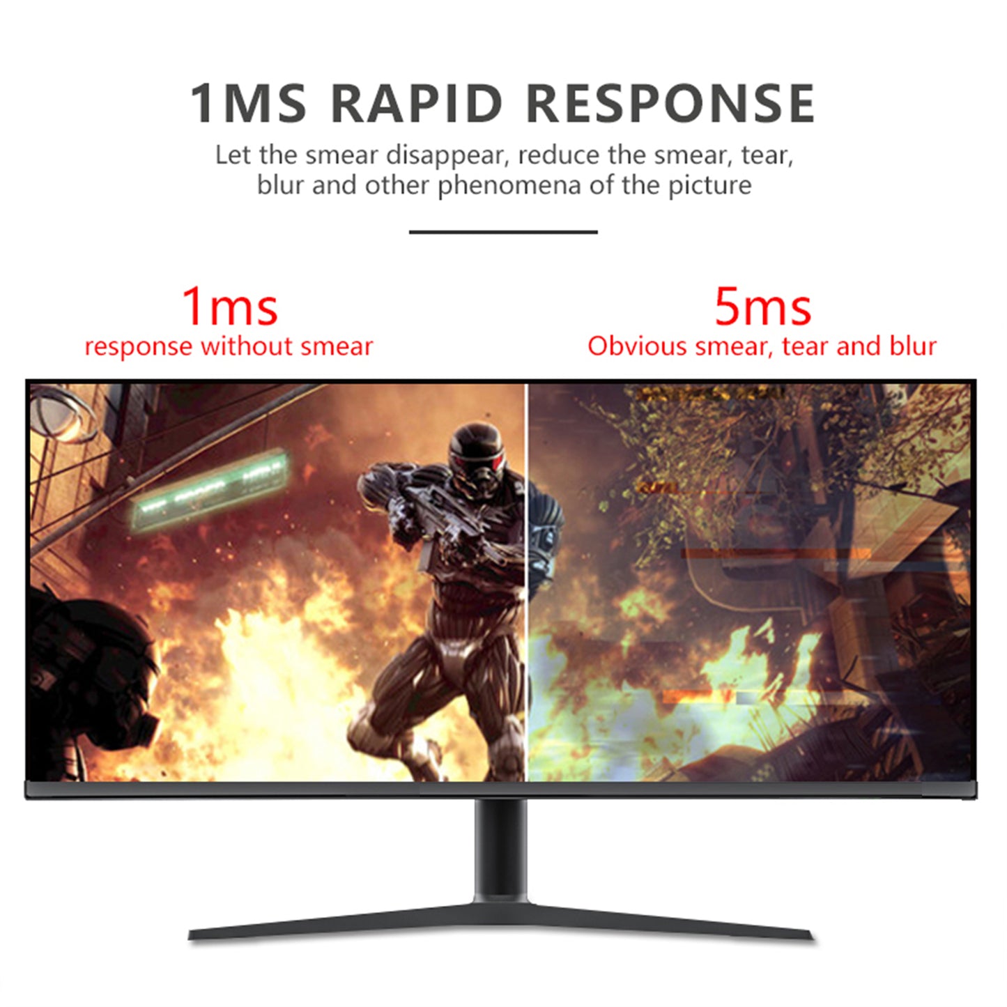 34 Inch Ultrawide 3440x1440 HDMI DP 165Hz 1000:1 Flat LED Gaming Monitor