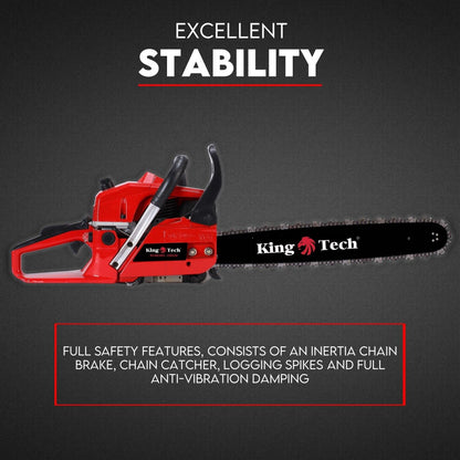 Commercial Petrol Chainsaw 24" Bar Chain Saw Tree Pruning Top Handle