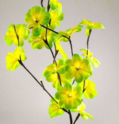 1 Set of 50cm H 20 LED Green Frangipani Tree Branch Stem Fairy Light Wedding Event Party Function Table Vase Centrepiece Tropical Decoration