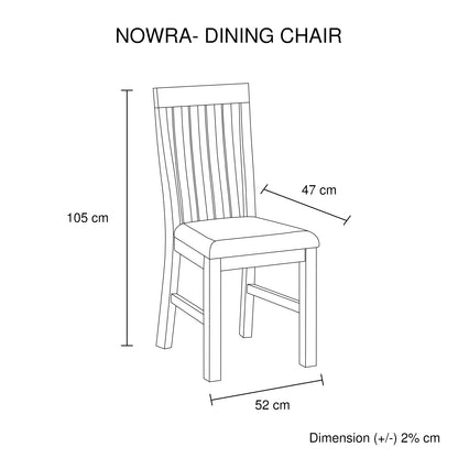 2x Wooden Frame Leatherette in Solid Wood Acacia & Veneer Dining Chairs in Oak Colour