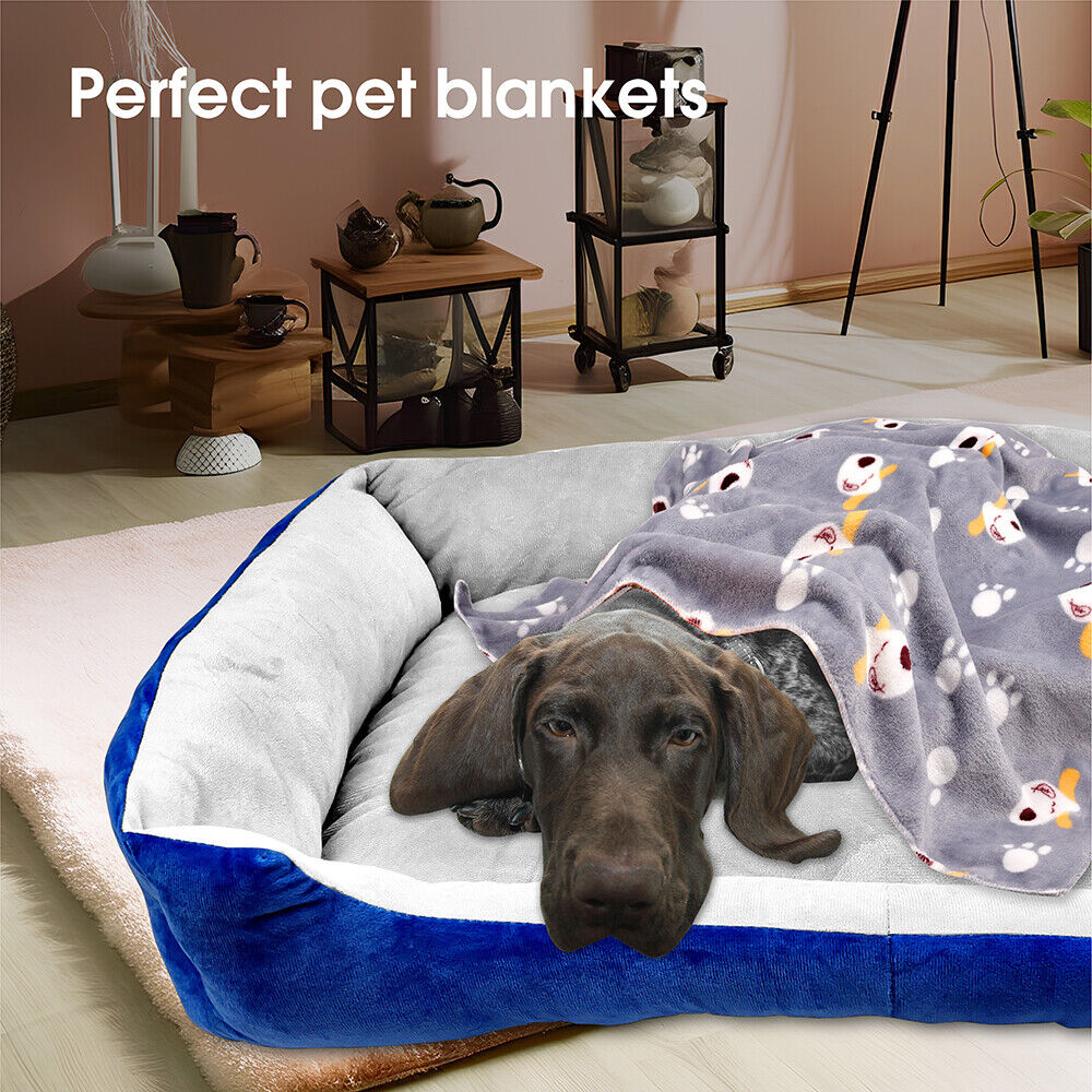 Vaka Navy Dog Bed Pet Cat Calming Floor Mat Sleeping Cave Washable Extra Large 29702