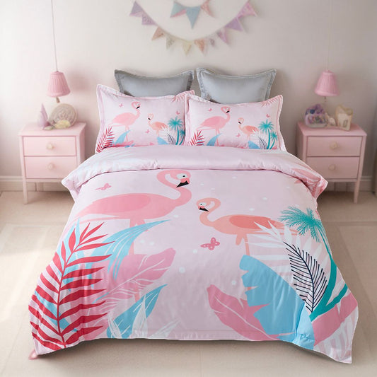 Flamingo Kids Quilt Cover Set - Double Size