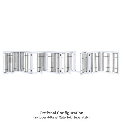 Wooden Dog Pen and Pet Gate Two-Panel Extension, White