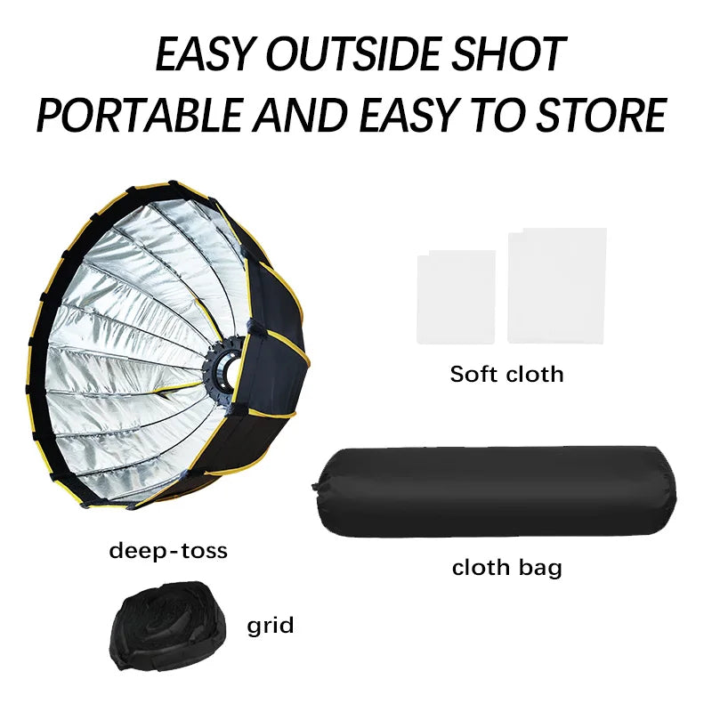 Hridz BM-H90 90cm Bowens Parabolic Softbox with Honeycomb grid