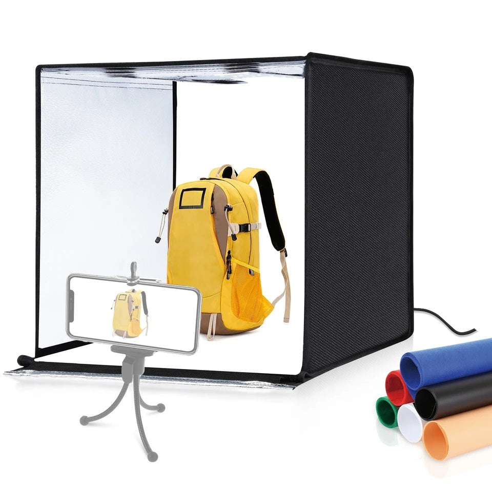 Hridz 60cm Light Box Bi-Colour Photography Portable Photo Studio Shooting Tent with 6 PVC Backdrops