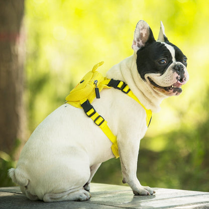 Ondoing Pet Saddle Bag Dog Harness Backpack Hiking Traveling Outdoor Bags Cute Costume (Pink pig bag with leash)M