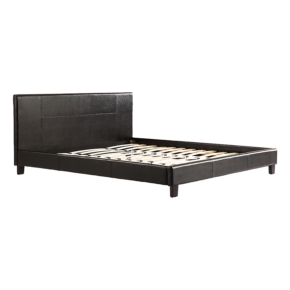 King PU Leather Bed Frame Black