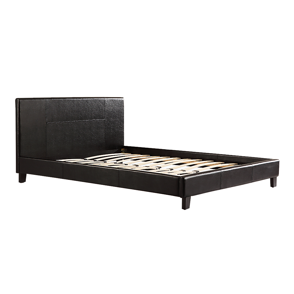 Queen PU Leather Bed Frame Black