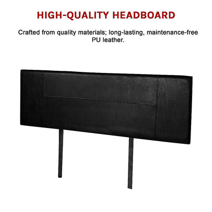 PU Leather King Bed Headboard Bedhead - Black