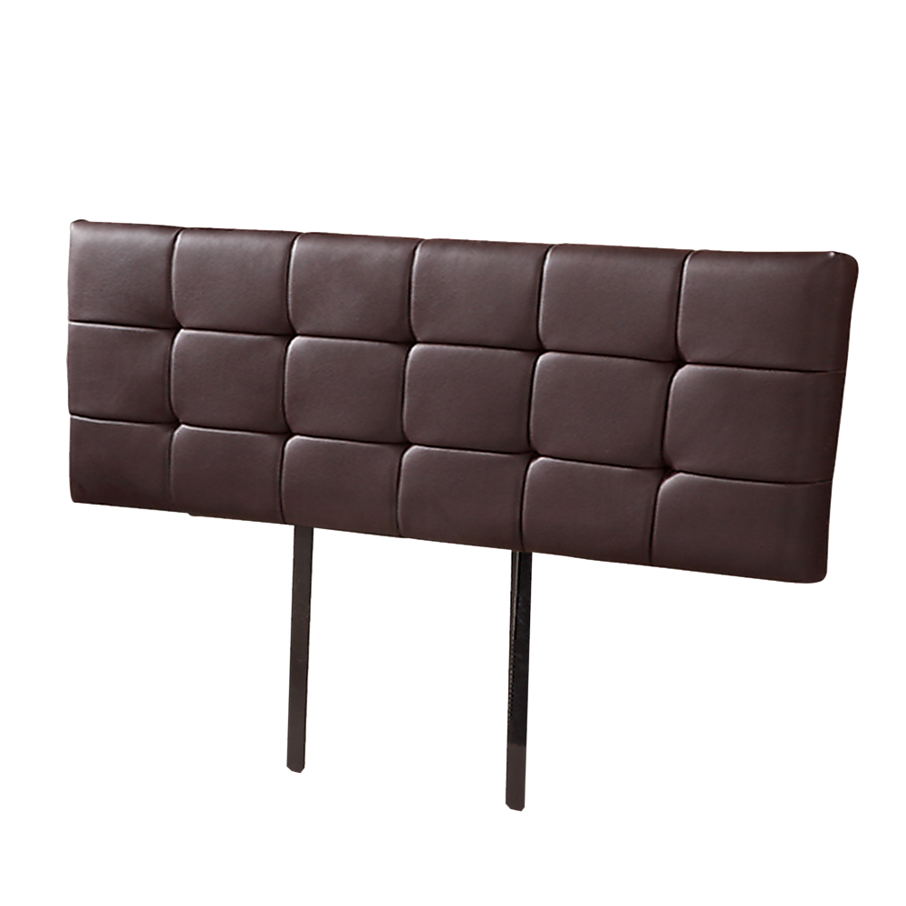 PU Leather King Bed Deluxe Headboard Bedhead - Brown