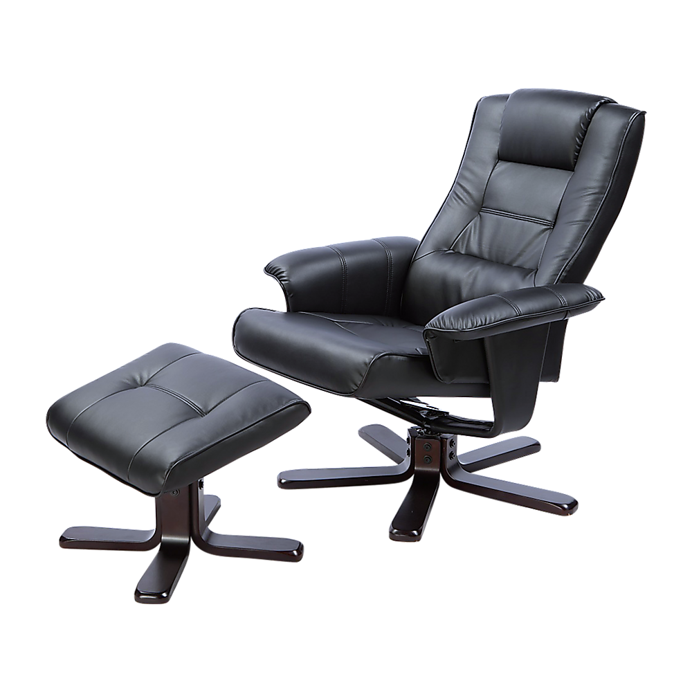 PU Leather Massage Chair Recliner Ottoman Lounge Remote