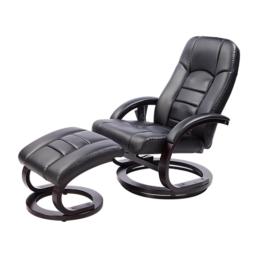 PU Leather Massage Chair Recliner Ottoman Lounge Remote