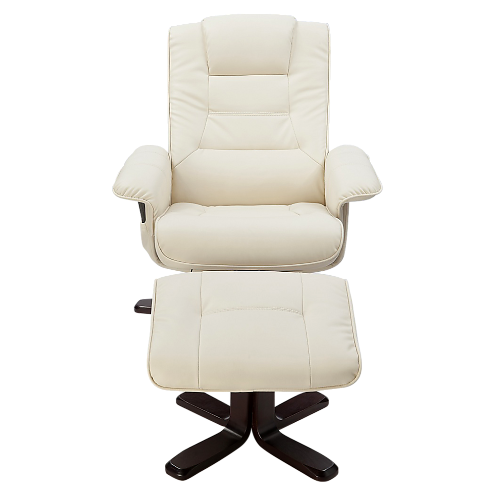 PU Leather Massage Chair Recliner Ottoman Lounge Remote