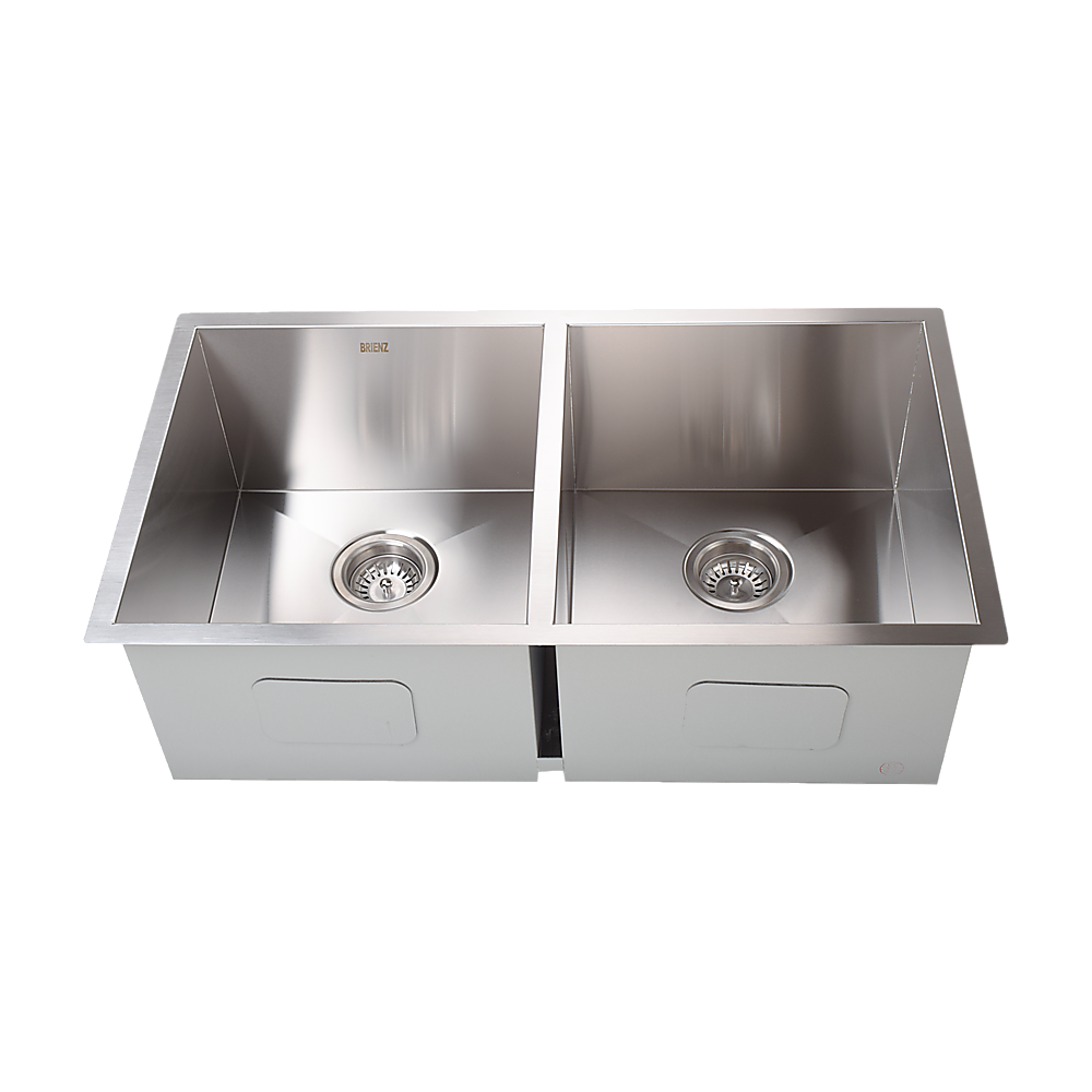 820x457mm Handmade Stainless Steel Undermount / Topmount Kitchen Laundry Sink with Waste