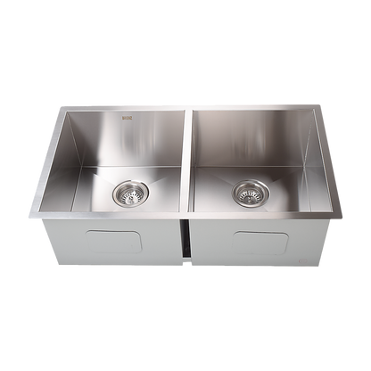 820x457mm Handmade Stainless Steel Undermount / Topmount Kitchen Laundry Sink with Waste