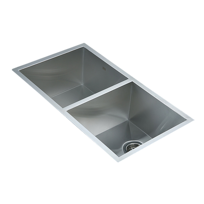 820x457mm Handmade Stainless Steel Undermount / Topmount Kitchen Laundry Sink with Waste