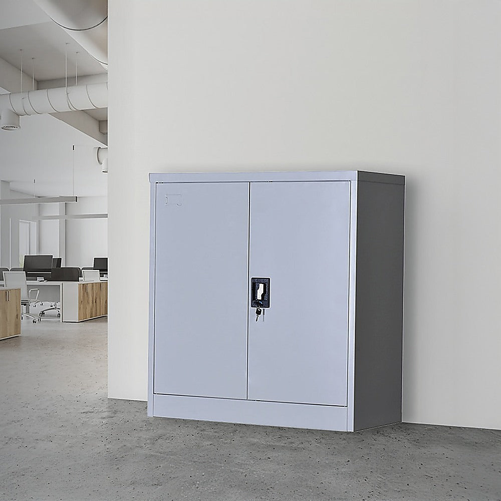 Two-Door Shelf Office Gym Filing Storage Locker Cabinet Safe