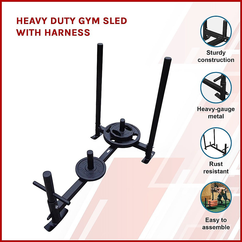 Heavy Duty Gym Sled with Harness