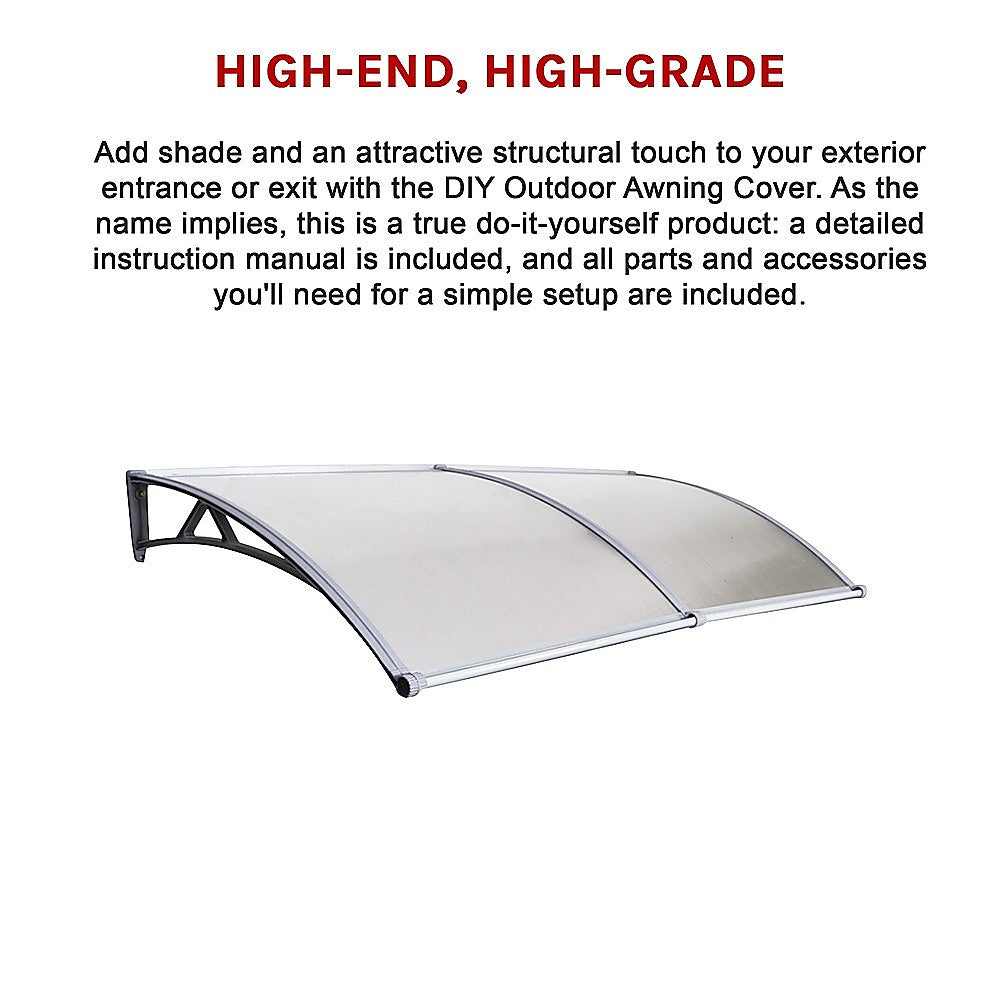 DIY Outdoor Awning Cover 1mx2m with Rain Gutter