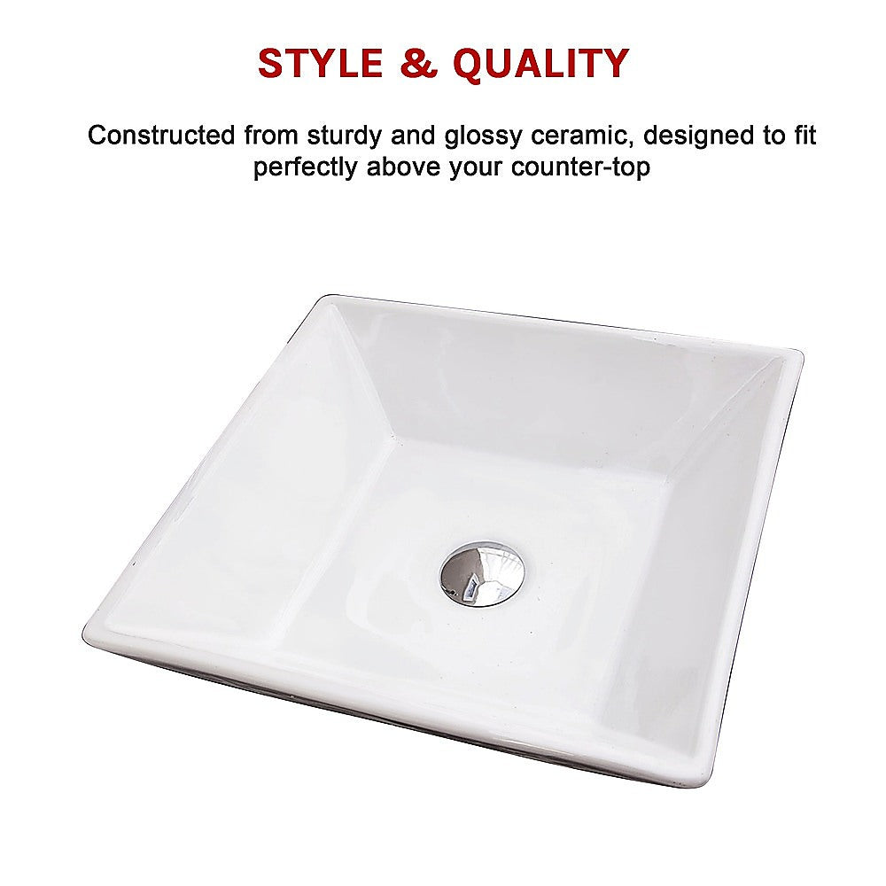 Bathroom Ceramic Rectangular Above Countertop Basin for Vanity