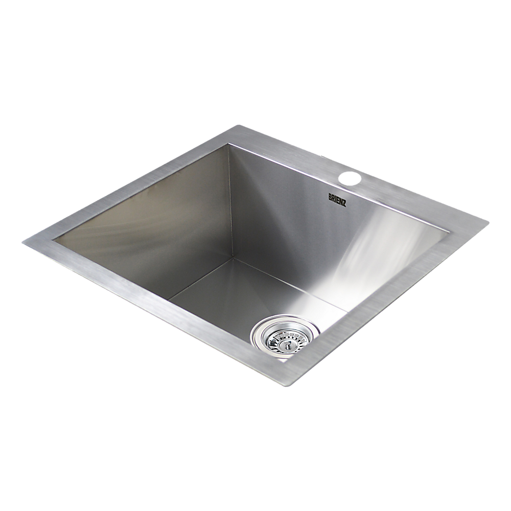 530x505mm Handmade Stainless Steel Topmount Kitchen Laundry Sink with Waste