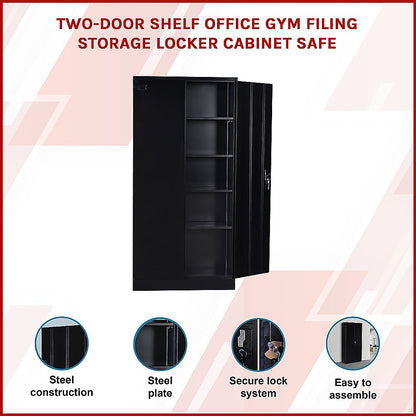 Two-Door Shelf Office Gym Filing Storage Locker Cabinet Safe