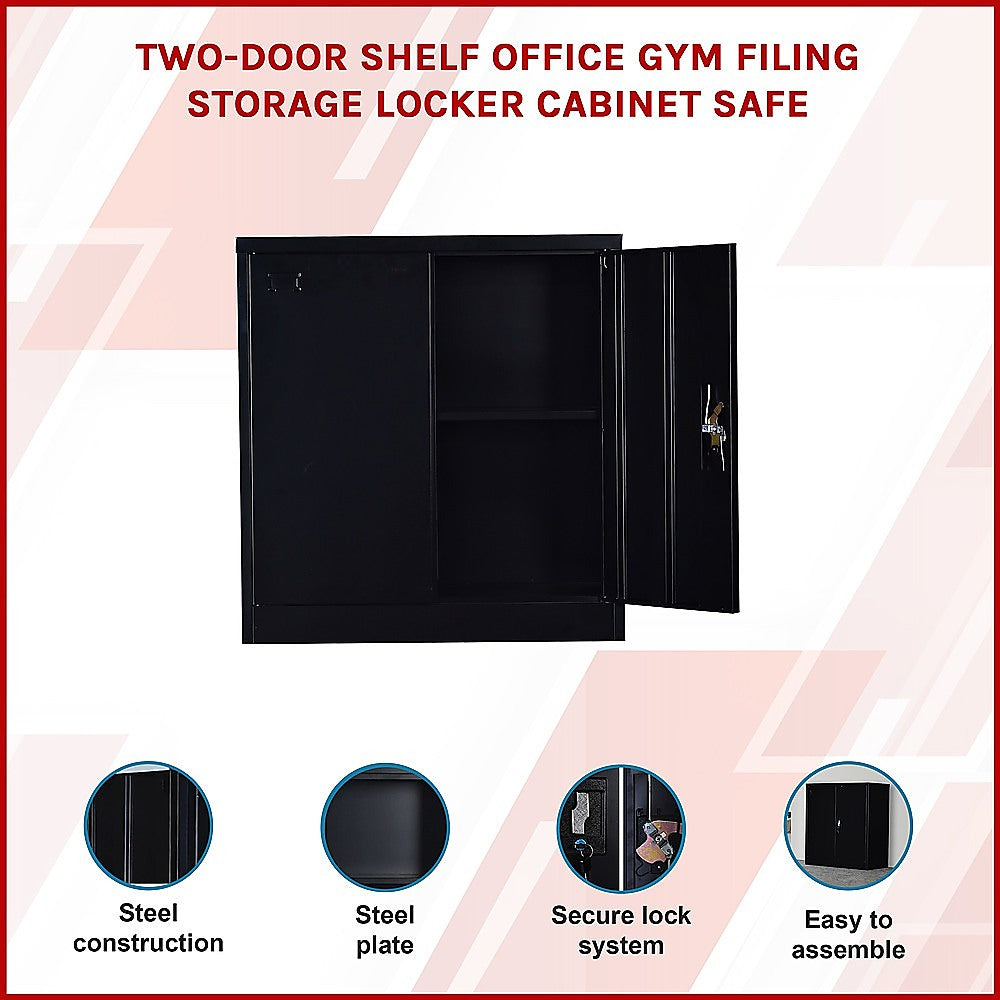 Two-Door Shelf Office Gym Filing Storage Locker Cabinet Safe