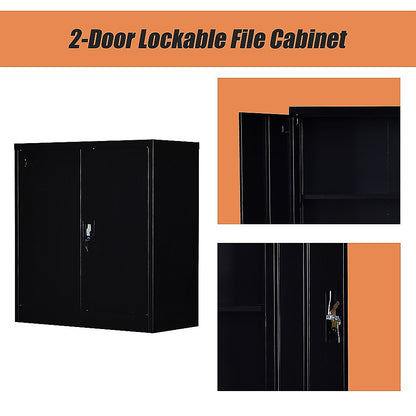 Two-Door Shelf Office Gym Filing Storage Locker Cabinet Safe