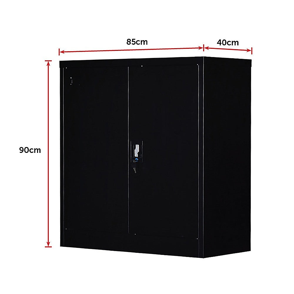 Two-Door Shelf Office Gym Filing Storage Locker Cabinet Safe