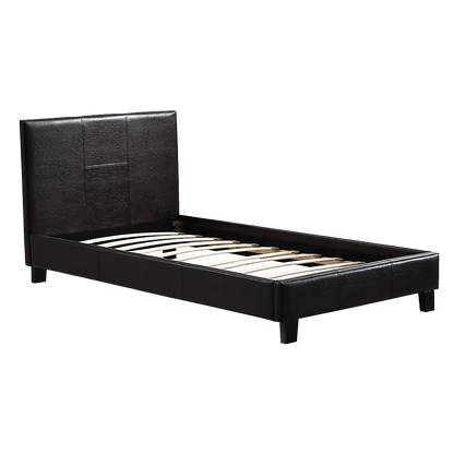 Single PU Leather Bed Frame Brown