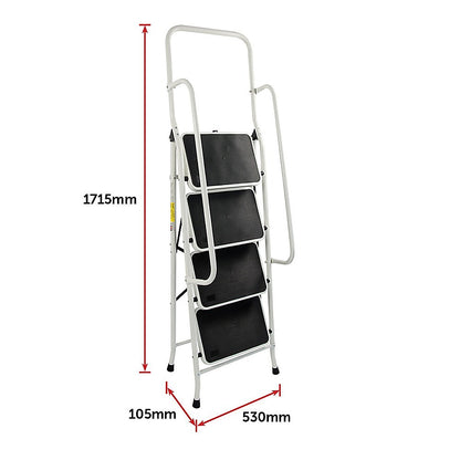 Foldable Non Slip 4 Step Steel Ladder