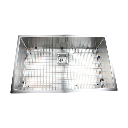 810x505mm Handmade 1.5mm Stainless Steel Undermount / Topmount Kitchen Sink with Square Waste