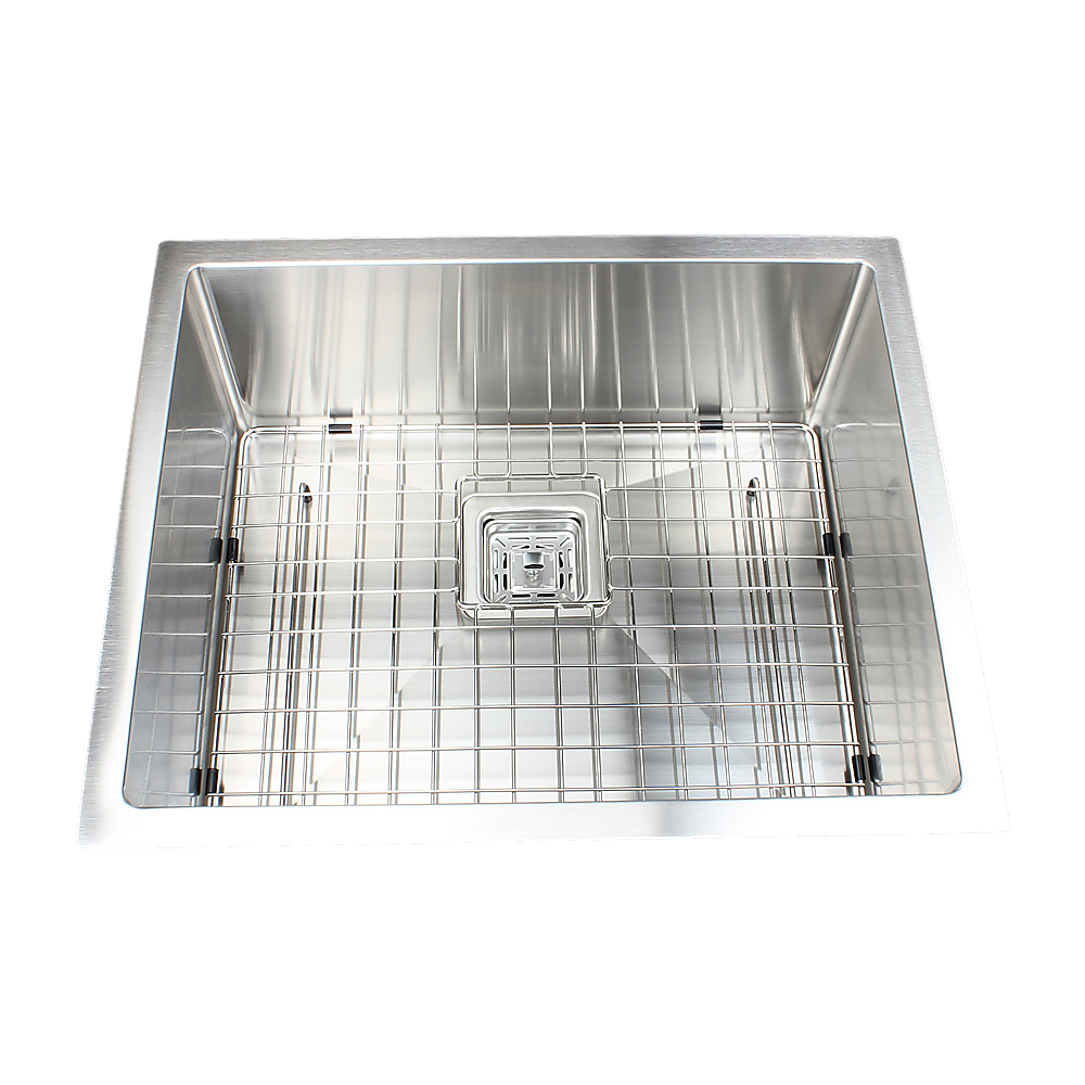 550x455mm Handmade 1.5mm Stainless Steel Undermount / Topmount Kitchen Sink with Square Waste