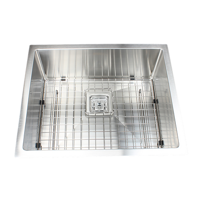 550x455mm Handmade 1.5mm Stainless Steel Undermount / Topmount Kitchen Sink with Square Waste