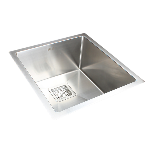 430x455mm Handmade 1.5mm Stainless Steel Undermount / Topmount Kitchen Sink with Square Waste