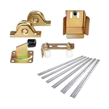 Sliding Gate Hardware Accessories Kit - 6m Track, Wheels, Stopper, Roller Guide