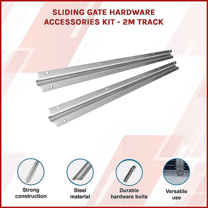 Sliding Gate Hardware Accessories Kit - 2m Track