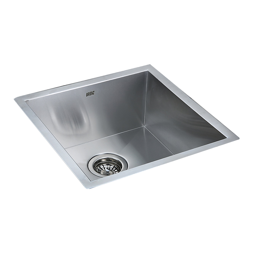 440x440mm Handmade Stainless Steel Undermount / Topmount Kitchen Laundry Sink with Waste