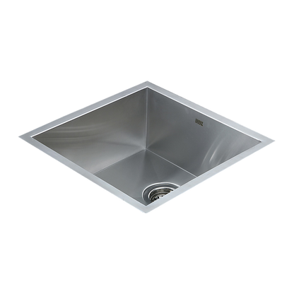 440x440mm Handmade Stainless Steel Undermount / Topmount Kitchen Laundry Sink with Waste