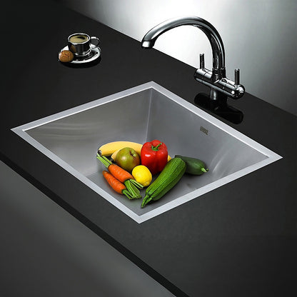 440x440mm Handmade Stainless Steel Undermount / Topmount Kitchen Laundry Sink with Waste